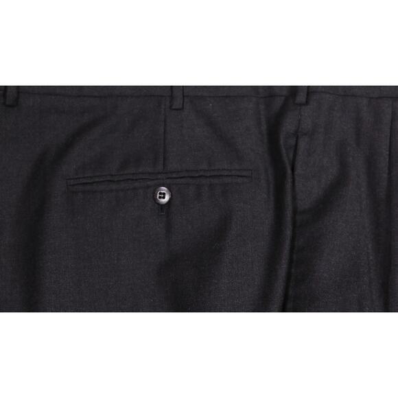 Saint Andrews Solid Charcoal Gray Pleated Wool Dress Pants 42x31 - Picture 3 of 7